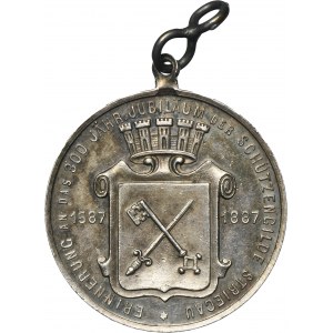 Silesia, Medal 300 years of the shooting guild in Striegau 1887