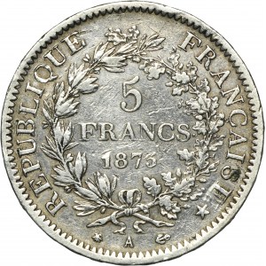 France, Third Republic, 5 Francs Paris 1875 A