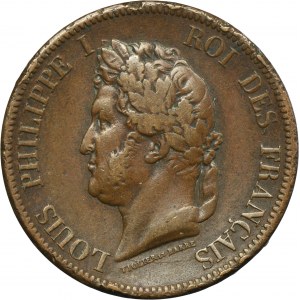 Francja, Francuskie Indie Wschodnie, Ludwik Filip I, 10 Centimes Paryż 1844 A