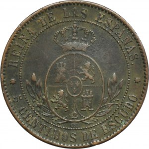 Spain, Isabella II, 5 Centimos de Escudo Madrid 1868