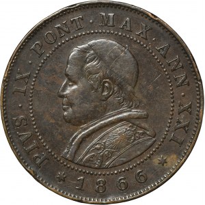 Papal State, Vatican, Pius IX, 2 Soldi Rome 1866