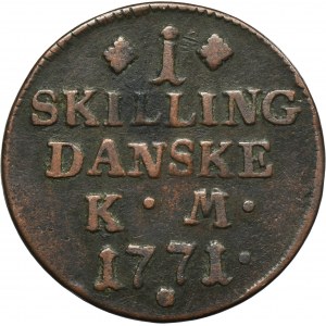 Denmark, Christian VII, 1 Skilling Dansk 1771