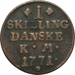 Denmark, Christian VII, 1 Skilling Dansk 1771