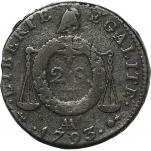 Francja, I Republika, 2 Sols Metz 1793 AA