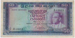 Cejlon, 50 rupií 1961