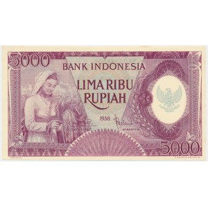 Indonesia, 5.000 Rupiah 1958
