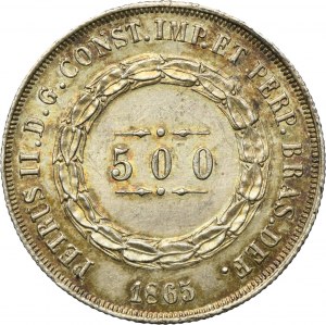 Brasil, Pedro II, 500 Réis Rio de Janerio 1865