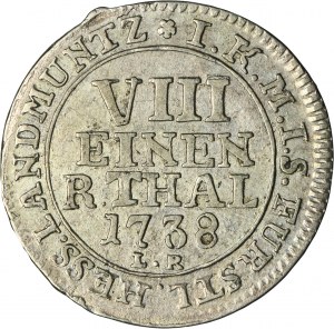Germany, Landgraviate of Hessen-Kassel, Friedrich I, 1/8 Thaler 1738 LR