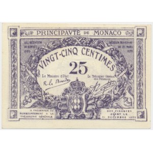 Monako, 25 centów 1920