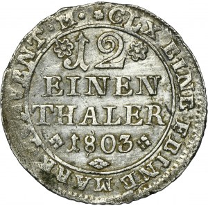 Germany, Principality of Braunschweig-Wolfenbüttel, Karl Wilhelm Ferdinand, 1/12 Talara Clausthal 1803 MC