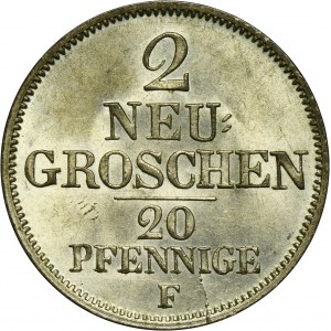 Germany, Kingdom of Saxony, Frederick Augustus II, 2 Neu groschen = 20 Pfennig Drezden 1848 F