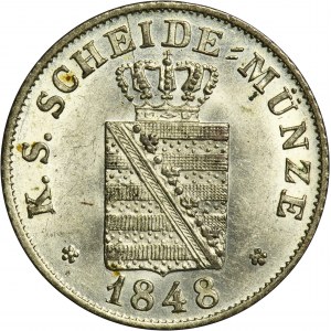 Germany, Kingdom of Saxony, Frederick Augustus II, 2 Neu groschen = 20 Pfennig Drezden 1848 F