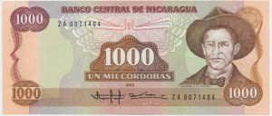 Nikaragua, 1 000 cordobas 1985