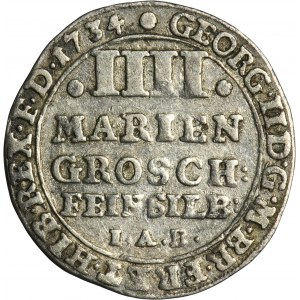 Allemagne, Duché de Brunswick-Lüneburg-Calenberg-Hanower, George II, 4 Mariengroschen Zellerfeld 1732 IAB