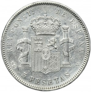 Spain, Alfonso XIII, 5 Pesetas Madrid 1898