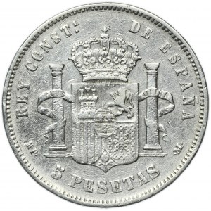 Spain, Alfonso XIII, 5 Pesetas Madrid 1888