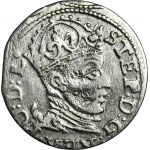 Stefan Batory, Trojak Riga 1585 - VELMI ZRADKÉ, guľa v erbe