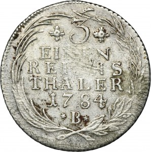 Silesia, Prussian rule, Friedrich II, 1/3 Thaler Breslau 1784 B
