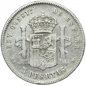 Spain, Alfonso XII, 5 Pesetas Madrid 1877