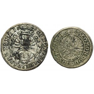 Set, Duchy of Oels, Christian Ulrich and Silvius II Friedrich, 3 Kreuzer and 6 Kreuzer (2 pcs.)