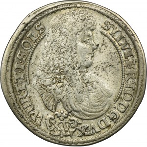 Silesia, Duchy of Oels, Silvius II Friedrich, 15 Kreuzer Oels 1675 SP