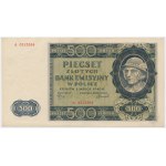 500 złotych 1940 - A - z błędem - dwa różne numery seryjne