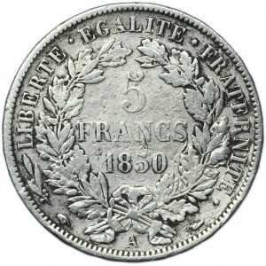 Francja, II Republika, 5 Franków Paryż 1850 A