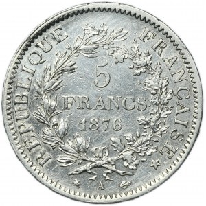 Francja, III Republika, 5 Franków Paryż 1876 A