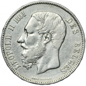 Belgium, Leopold II, 5 Francs Brussels 1873