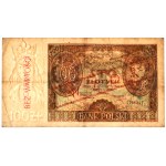 100 złotych 1932 - WZÓR - Ser. AJ. - PMG 30 - z późniejszym nadrukiem wzór