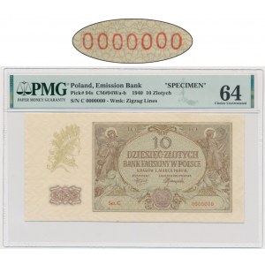 10 gold 1940 - MODEL - C 0000000 - PMG 64 - VERY RARE