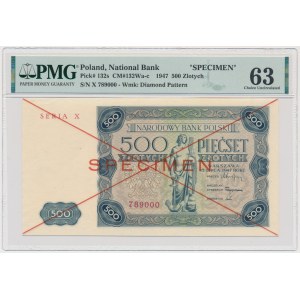 500 Or 1947 - SPECIMEN - X 789000 - PMG 63