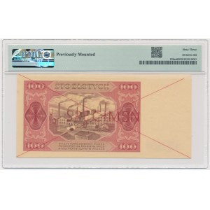 100 zloty 1948 - SPECIMEN - AG 1234567/8900000 - PMG 63