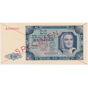 20 złotych 1948 - SPECIMEN - A 0000000 - RZADKI