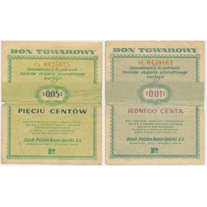 Pewex, zestaw 1-5 centów 1960 (2 szt.)