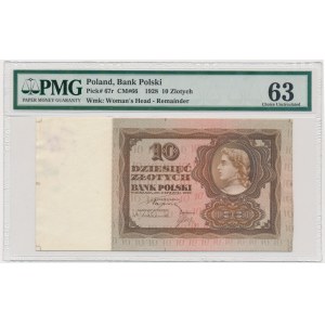 10 złotych 1928 - PMG 63 - PRÓBA KOLORYSTYCZNA