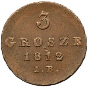 Duchy of Warsaw, 3 groschen Warsaw 1812 IB