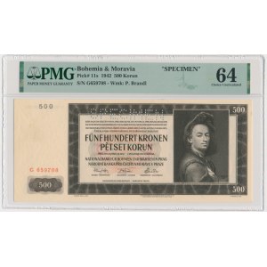 Bohemia and Moravia, 500 Korun 1942 - SPECIMEN - PMG 64