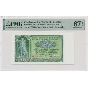 Czechosłowacja, 50 koron 1953 - PMG 67 EPQ