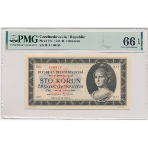 Czechoslovakia, 100 Korun 1945 - PMG 66 EPQ