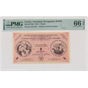 Lettonie, occupation allemande, 1 point 1945 - PMG 66 EPQ