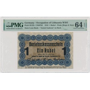 Posen, 1 Ruble 1916 - short clause (P3d) - PMG 64 EPQ