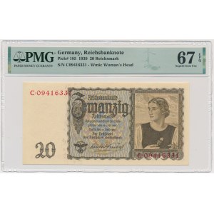 Niemcy, 20 reichsmarek 1939 - PMG 67 EPQ