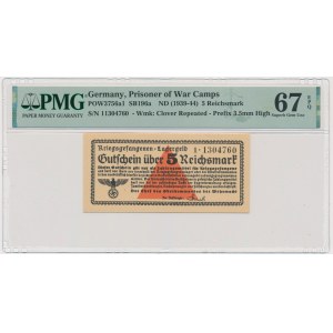 Kriegsgefangen Lagergeld - Oberkommando der Wehrmacht, 5 marques (1939-45) - PMG 67 EPQ