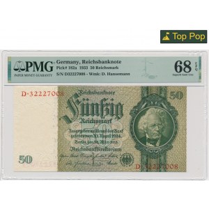 Allemagne, 50 marks 1933 - PMG 68 EPQ