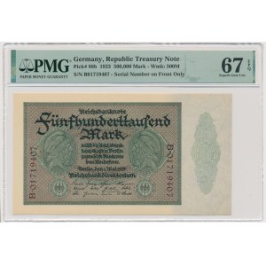 Niemcy, 500.000 marek 1923 - PMG 67 EPQ