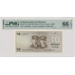 Lithuania, 10 Litu 1991 - AA - PMG 66 EPQ - with error in Girenas