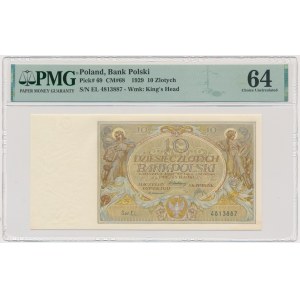 10 złotych 1929 - Ser. EL. - PMG 64