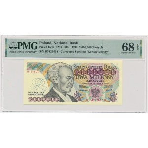 2 miliony złotych 1992 - B - PMG 68 EPQ