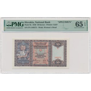 Slovakia, 50 Korun 1940 - SPECIMEN - PMG 65 EPQ